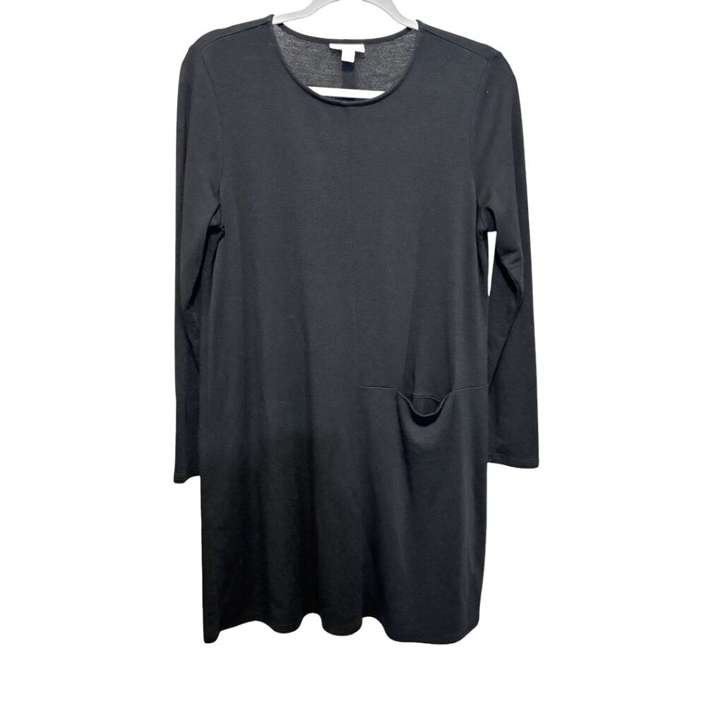 J. Jill Pure Jill Luxe Tencel Black Long Sleeve Tunic Dress